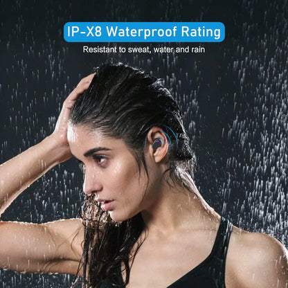 Wireless Earbuds with Noise Cancelling,Led Case in Ear Earphones Bluetooth ,60Hrs with IPX8 Waterproof, Hi-Fi Stereo Bass,Touch Control for Sports/Workout