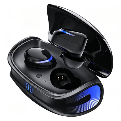 Wireless Earbuds with Noise Cancelling,Led Case in Ear Earphones Bluetooth ,60Hrs with IPX8 Waterproof, Hi-Fi Stereo Bass,Touch Control for Sports/Workout