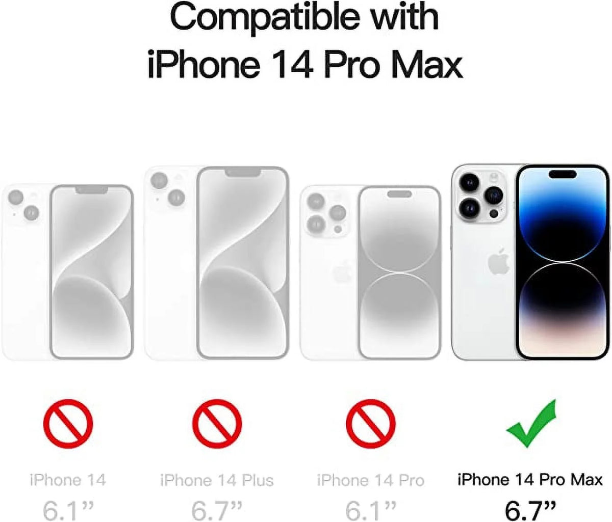 Wallet Case Compatible with Iphone 14 Pro Max, Card Holder Flip Cover, Navy Blue
