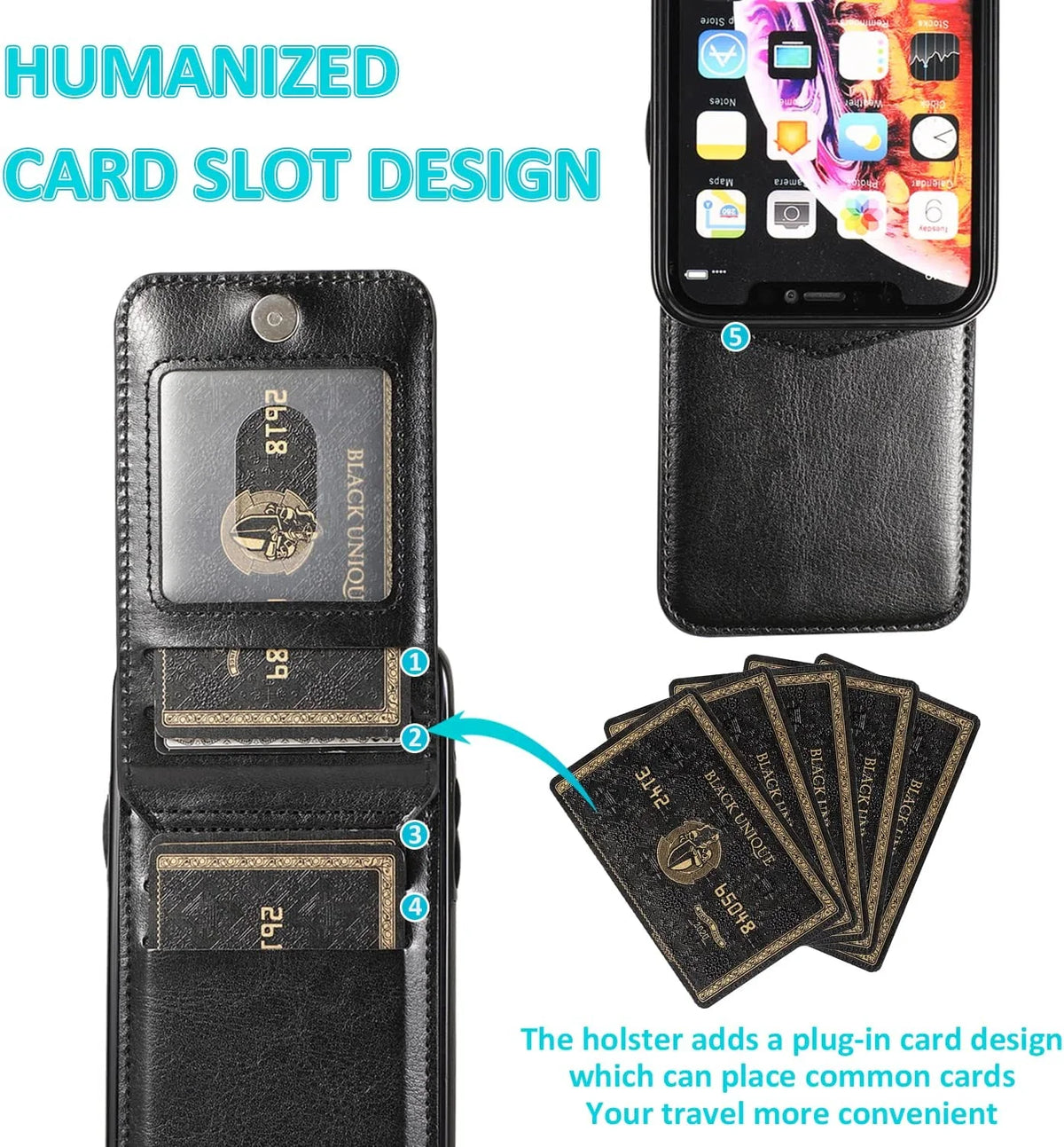 Wallet Case Compatible with Iphone 14 Pro Max, Card Holder Flip Cover, Navy Blue
