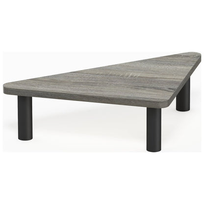 Turn-N-Tube Corner Monitor Riser Stand, French Oak Grey/Black