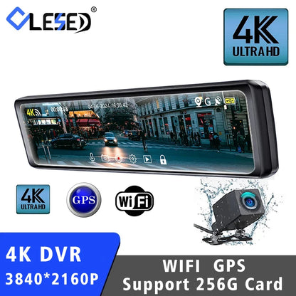 11.26" 4K 2160P Car Dvr GPS WIFI Mirror Dash Cam Dual Lens Dashcam IPS Screen Car Camera Drive Recorder Stream Rearview Mirror