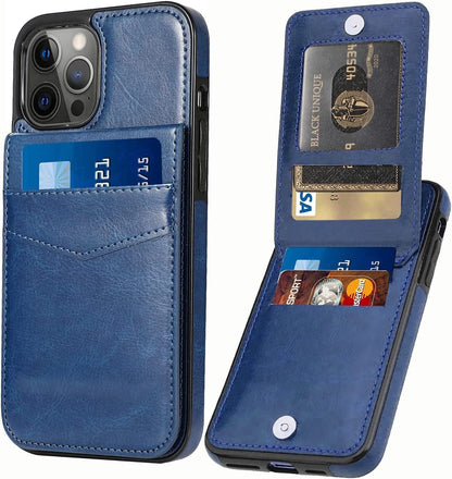Wallet Case Compatible with Iphone 14 Pro Max, Card Holder Flip Cover, Navy Blue