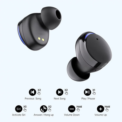 Wireless Earbuds with Noise Cancelling,Led Case in Ear Earphones Bluetooth ,60Hrs with IPX8 Waterproof, Hi-Fi Stereo Bass,Touch Control for Sports/Workout